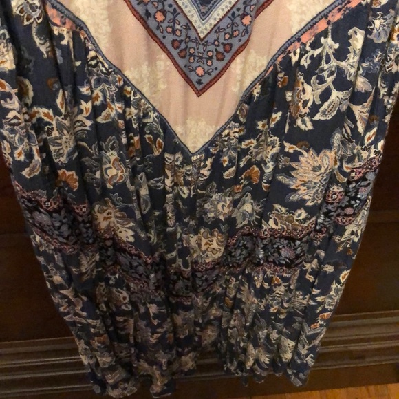 American Eagle Blue Boho Printed Dress - Picture 4 of 7